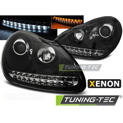 Přední světla s LED Porsche Cayenne 02-06 černá D1S xenon