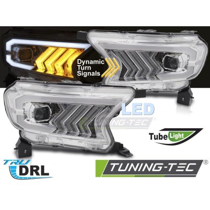 Přední světla s LED pro FORD RANGER V 2016-2022 chrom