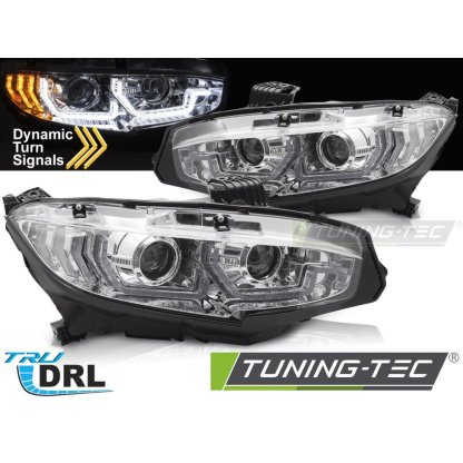 Přední světla s LED pro HONDA CIVIC X 2016-2021 chromová