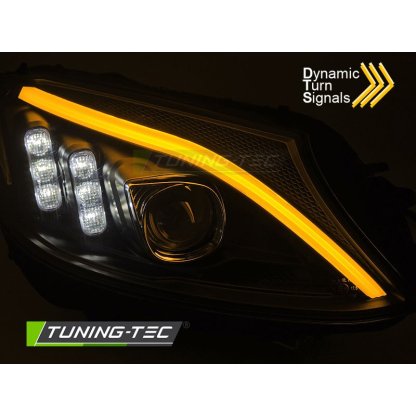Přední světla s LED pro MERCEDES-BENZ W205 2014-2018 černá