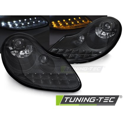 Přední světla s LED pro Porsche Boxter 911 996 96-04 černá matná