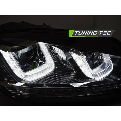 Přední světla s LED pro VW GOLF 7 2013-2017 black line