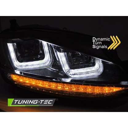 Přední světla s LED pro VW GOLF 7 2013-2017 black line