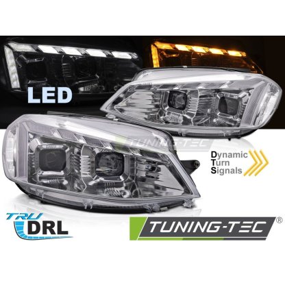 Přední světla s LED pro VW Golf 7 2017-2019 chromová