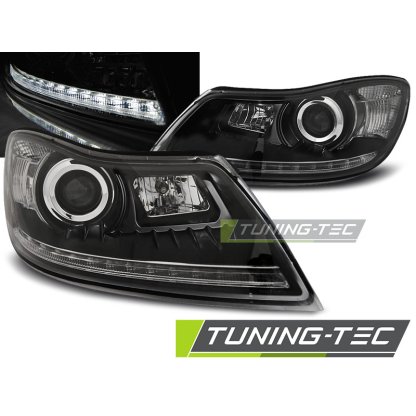 Přední světla s LED Škoda Octavia II 09-12 černá