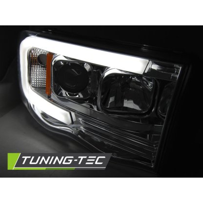 Přední světla s LED tube Dodge RAM 02-06 chrom