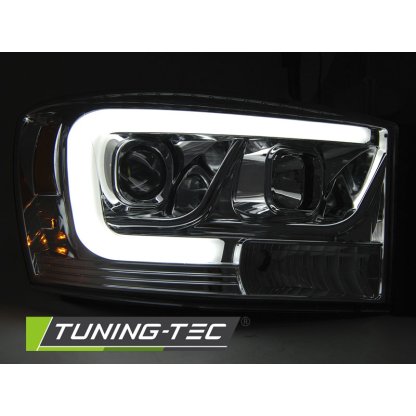 Přední světla s LED tube Dodge RAM 06-08 chrom