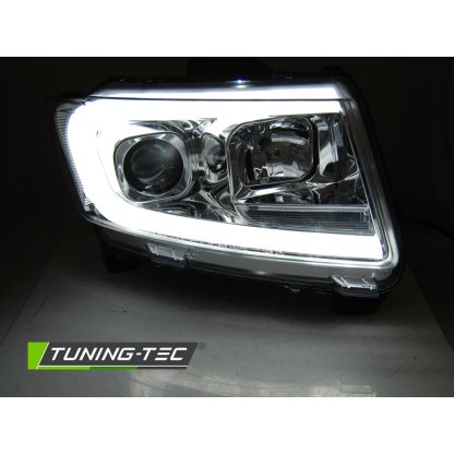 Přední světla s LED TUBE, dynamickým blinkrem Chrysler Jeep Grand Cherokee 11-13 chromová