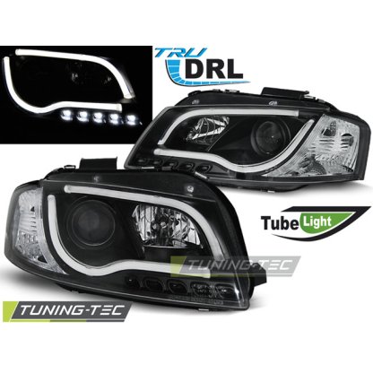 Přední světla s LED TubeLights denními světly Audi A3 8P 03-08 černá