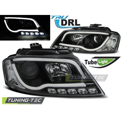Přední světla s LED TubeLights denními světly Audi A3 8P 08-12 černá