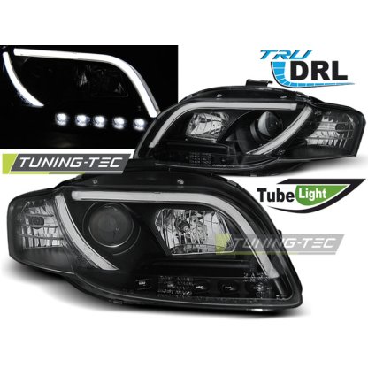 Přední světla s LED TubeLights denními světly Audi A4 B7 04-07 černá