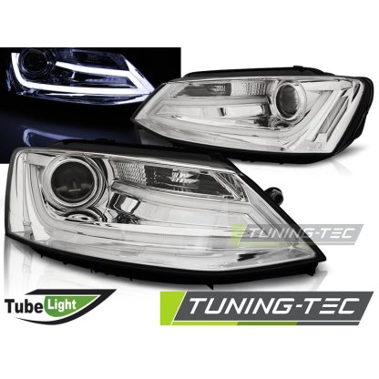 Přední světla s LED TubeLights denními světly VW Jetta 6 11- chrom