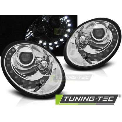 Přední světla s LED VW New Beetle 06-11 chrom