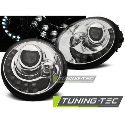 Přední světla s LED VW New Beetle 98-05 chrom