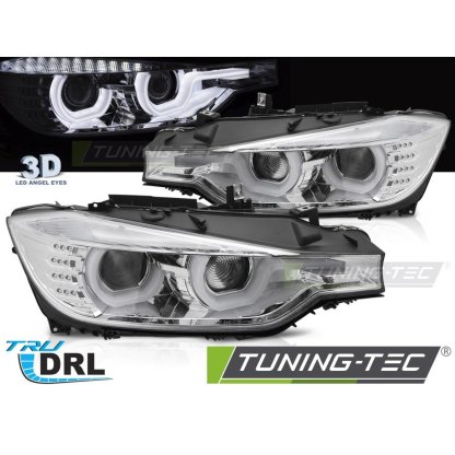 Přední světla s U-TYPE LED pro BMW F30/F31 2011-2015 chromová