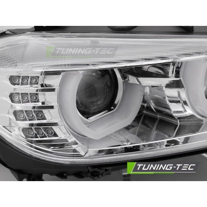 Přední světla s U-TYPE LED pro BMW F30/F31 2011-2015 chromová