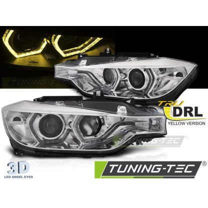 Přední světla s yellow LED pro BMW F30/F31 11-15 chromová