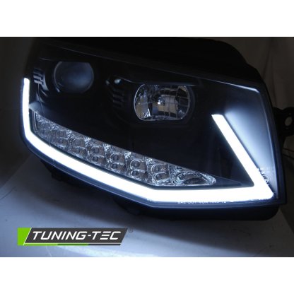 Přední světla TubeLights s LED denními světly, LED dynamický blinkr - VW T6 černá
