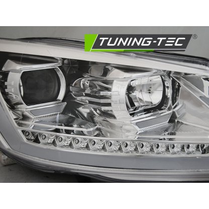 Přední světla TubeLights s LED denními světly, LED dynamický blinkr - VW Touran 10-15 chrom