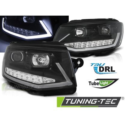 Přední světla TubeLights s LED denními světly VW T6 černá