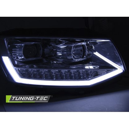 Přední světla TubeLights s LED denními světly VW T6 chrom