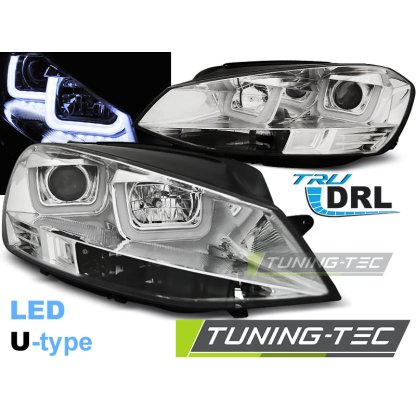 Přední světla U-LED BAR denní světla VW Golf 7 12- chrom