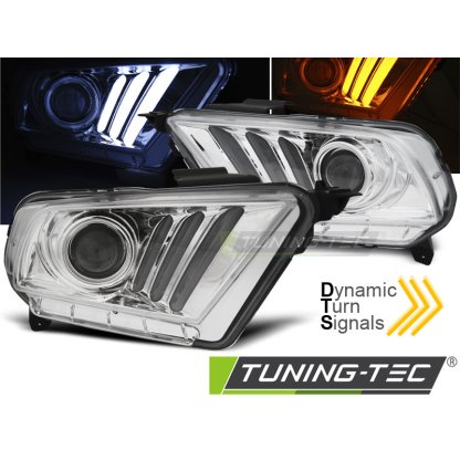 Přední světla U-LED BAR DTS Ford Mustang V 10-13 chrom