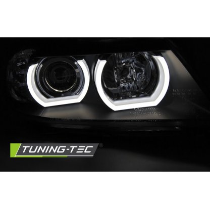 Přední světla xenon D1S 3D LED angel eyes BMW E90/E91 05-08 černá