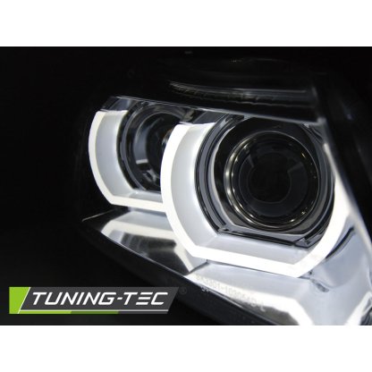 Přední světla xenon D1S, LED blinkr, DRL, BMW E90/E91 09-11 chromová