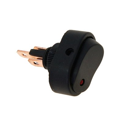 Přepínač kolébkový oválný s červenou LED diodou, 86109