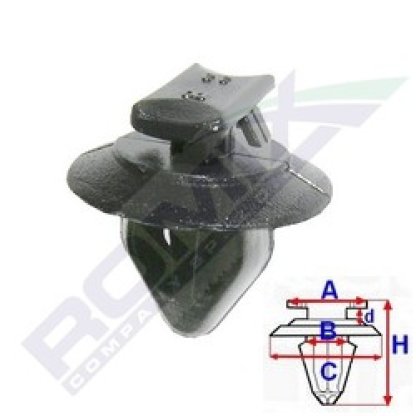 Příchytka čalounění A-13x6,7; B-9,3; C-17,9; d-2; H-18mm (balení 25ks)