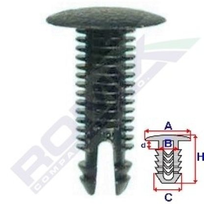 Příchytka čalounění A-18,1; B-5,8; C-8,8; d-2; H-26,8mm (balení 10ks)