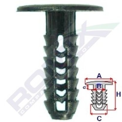 Příchytka čalounění A-20,1; B-7,8; C-7,8; d-5,8; H-31,2mm (balení 10 ks)