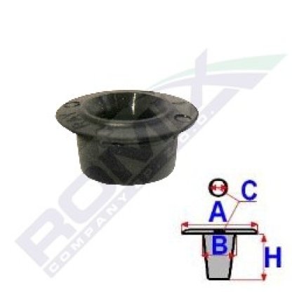 Příchytka lišt A-12,8; B-9; C-5,2; H-5,1mm; průměr 9,8 (balení 25ks)