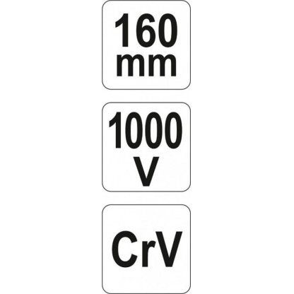 Prodloužené rovné půlkulaté kleště 160mm VDE (1000V) - YT-21154