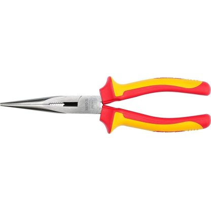 Prodloužené rovné půlkulaté kleště 200mm VDE (1000V) - YT-21155