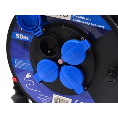 Prodlužovací kabel, buben 50 m, 4 zásuvky - G17505