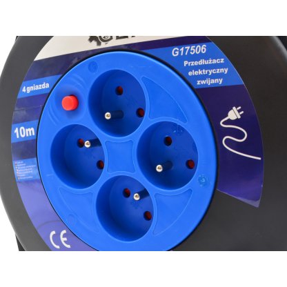 Prodlužovací kabel s navíječem, 10 m, 4 zásuvky - G17506