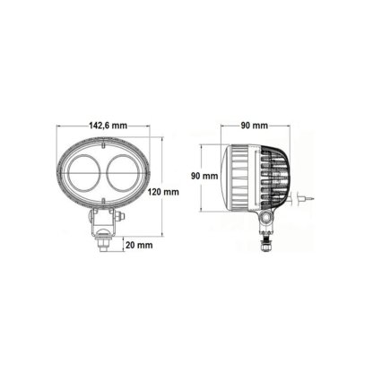 PROFI LED výstražné bodové světlo 10-48V 2x4W modré 143x122mm
