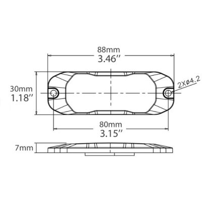 PROFI SLIM výstražné LED světlo vnější, červené, 12-24V, ECE R10