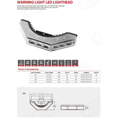 PROFI výstražné LED světlo vnější, červené, 12-24V, ECE R10