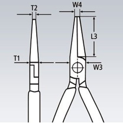Půlkulaté kleště s břity chromované 200 mm - 2615200T