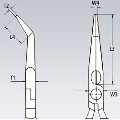Půlkulaté kleště s břity chromované 200 mm - 2625200T