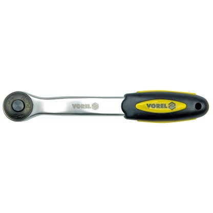 Ráčna 3/8" 200 mm vyhnutá CrV 72 zubů, VOREL