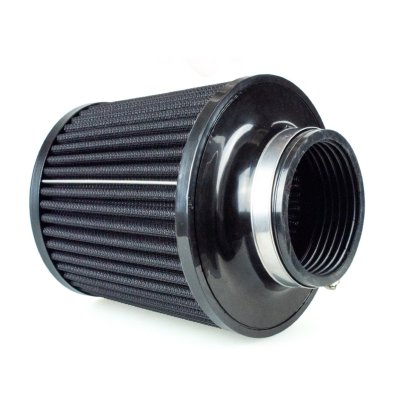Raemco univerzální vzduchový filtr o délce 130 mm se vstupem 77 mm s možností redukce na 70 nebo 63 mm, barva: černá