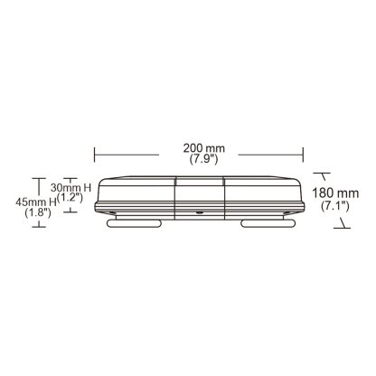 Rampa červená, 32LEDx3W, magnet, 12-24V, 200mm, ECE R10