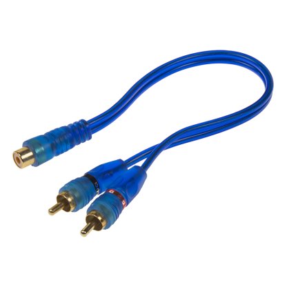 RCA Y audio kabel BLUE BASIC line, 1xsamice, 2xsamec