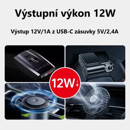 Redukce s měničem napětí USB-C/CL zásuvka - 5V/12V, 1A