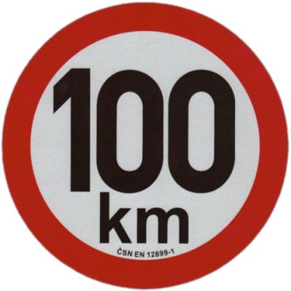 Reflexní samolepka omezení rychlosti 100km, prů. 20cm