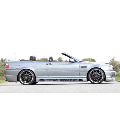 Rieger boční práh (175mm) mont. strana pravá pro BMW řada 3 E46, E46 M3 compact, kabriolet, kupé, sedan vč. faceliftu, r.v. 02/02-, 02/98-12/01, 06/00-, plast ABS bez povrchové úpravy, s prolisem, s prolisem a dvěma výřezy